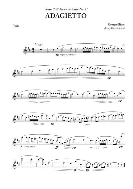 Adagietto from "L'Arlesienne Suite No. 1" for Flute Quartet (arr. Diego Marani)