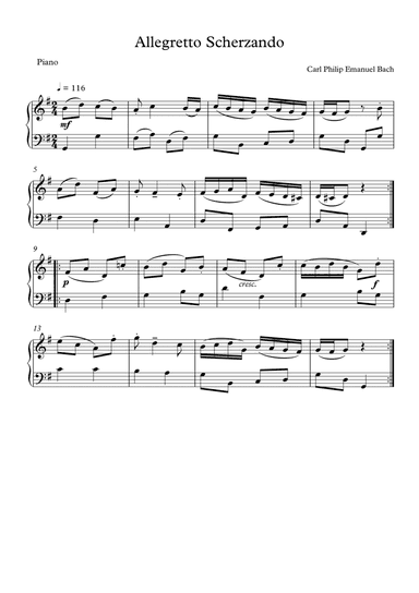 Allegretto Scherzando - Piano Solo (arr. Wesley S. SIlva)