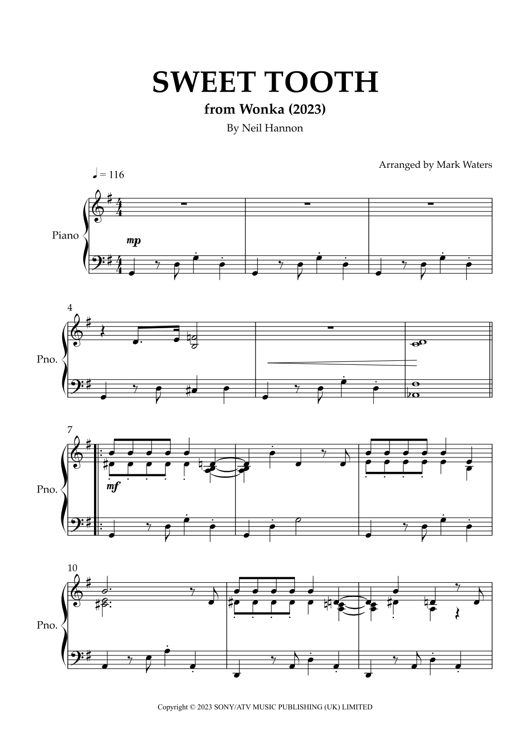 Sweet Tooth (arr. Mark Waters)