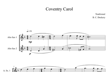 Coventry Carol (Alto Sax Duet) (arr. B. C. Dockery)