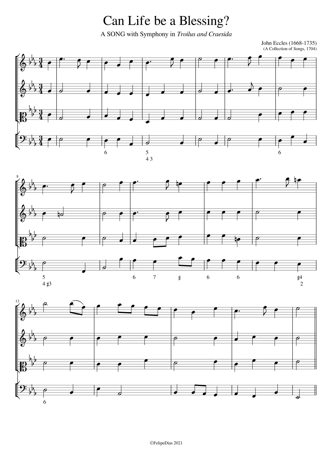 Can life be a blessing (arr. Early Music Scores)