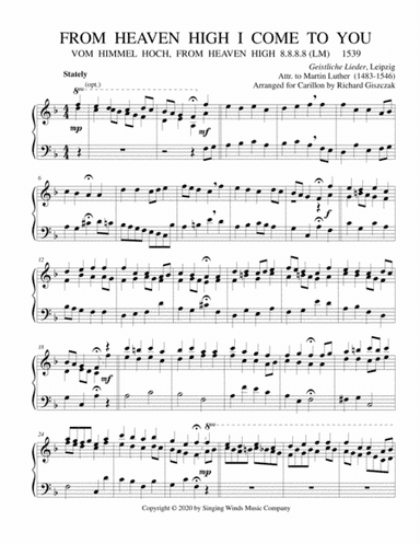 From Heaven High I Come to You (VOM HIMMEL HOCH) (arr. Richard Giszczak)