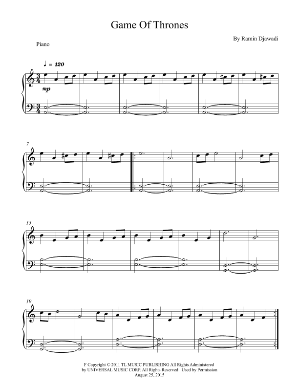 Game Of Thrones (arr. Wesley S. SIlva)