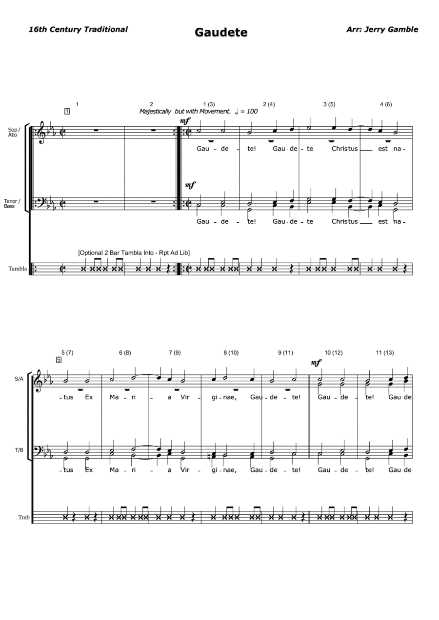 Gaudete (arr. Jerry Gamble)