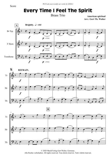 Every Time I Feel The Spirit (arr. Gert Th. Walter)