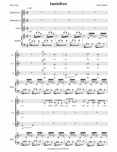 The Lake Isle of Innisfree - SSA and Piano