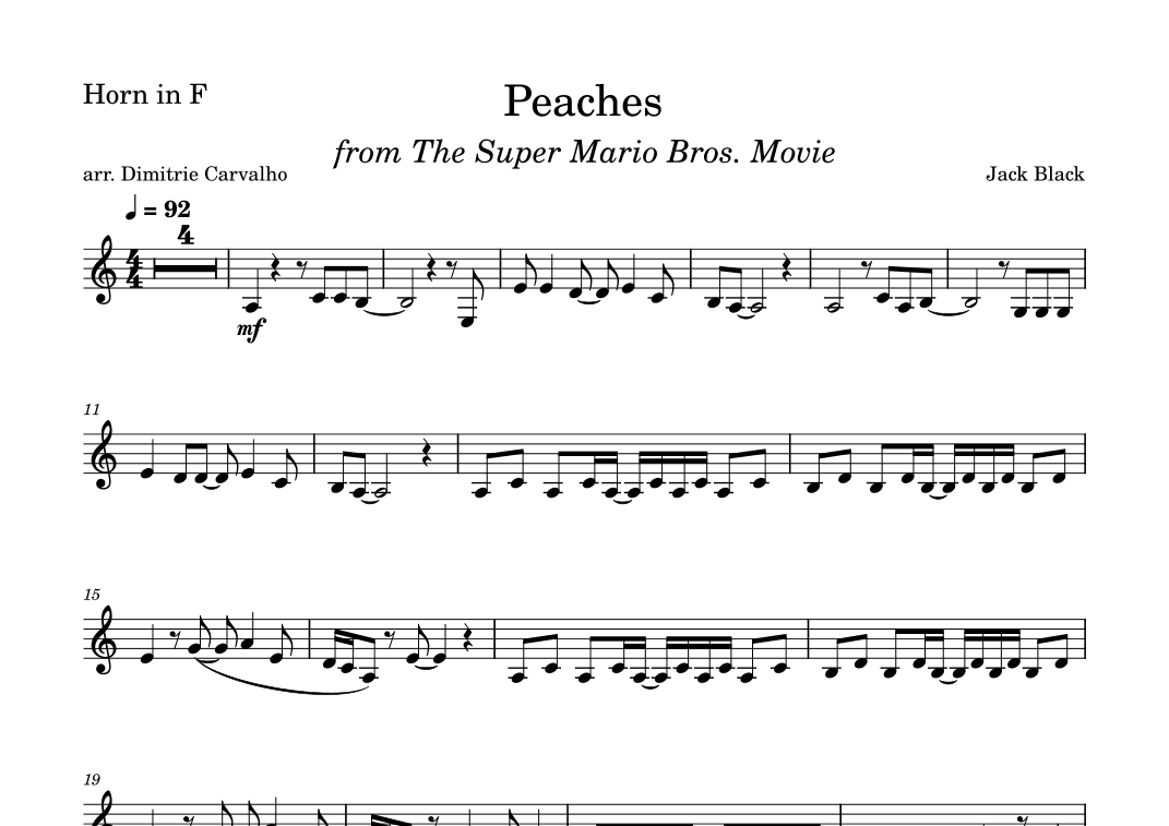 Peaches (arr. Dimitrie Carvalho)