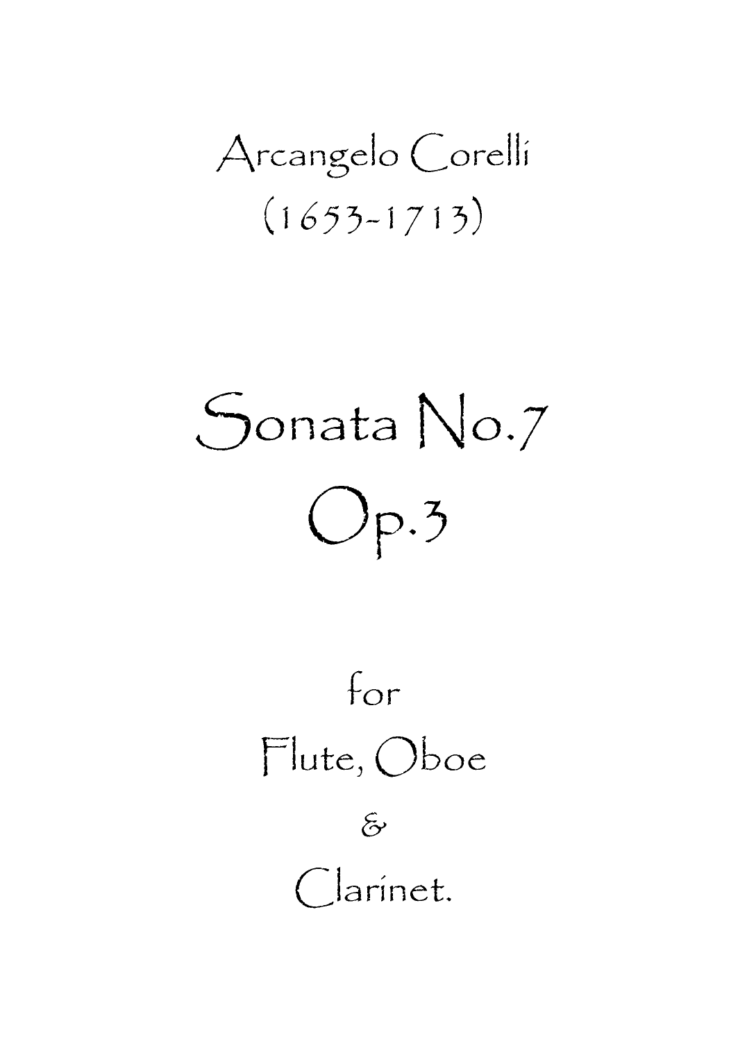 Sonata No.7 Op.3 (arr. Spence Bundy)