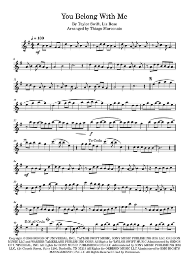 You Belong With Me (arr. Thiago Marconato)
