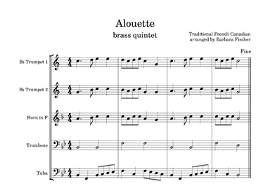 Alouette (arr. Barbara Fischer)