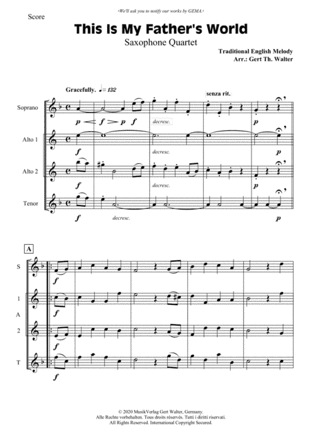This Is My Father's World (arr. Gert Th. Walter)