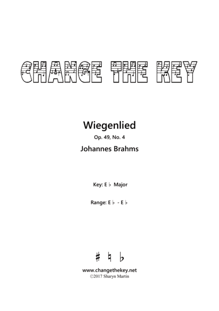 Wiegenlied - Eb Major (arr. Change the Key)