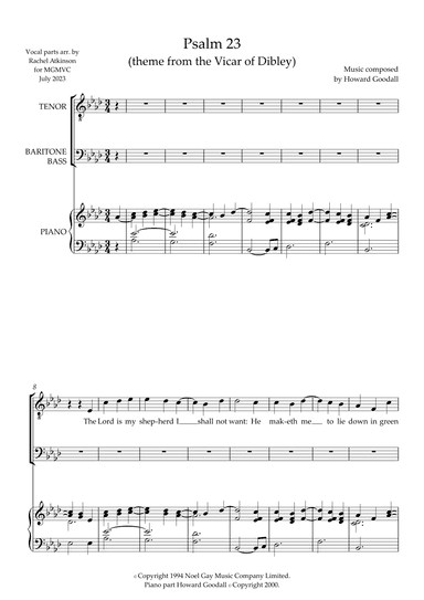 Psalm 23 (theme From The Vicar Of Dibley) (arr. Rachel Atkinson)