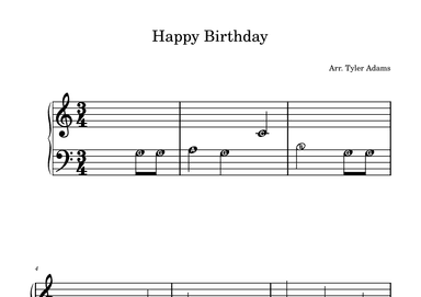 Happy Birthday (Beginner Piano) (arr. Tyler Adams)