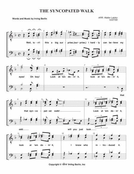 SYNCOPATED WALK, THE (arr. Walter Latzko)