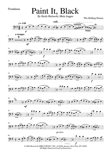 Paint It, Black (arr. Golden Skull Editions)