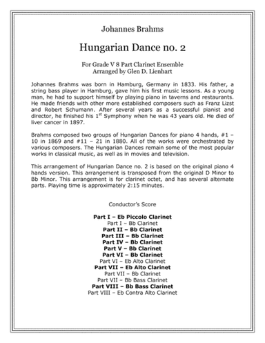 Hungarian Dance no. 2 (Clarinets) (arr. Glen D. Lienhart)