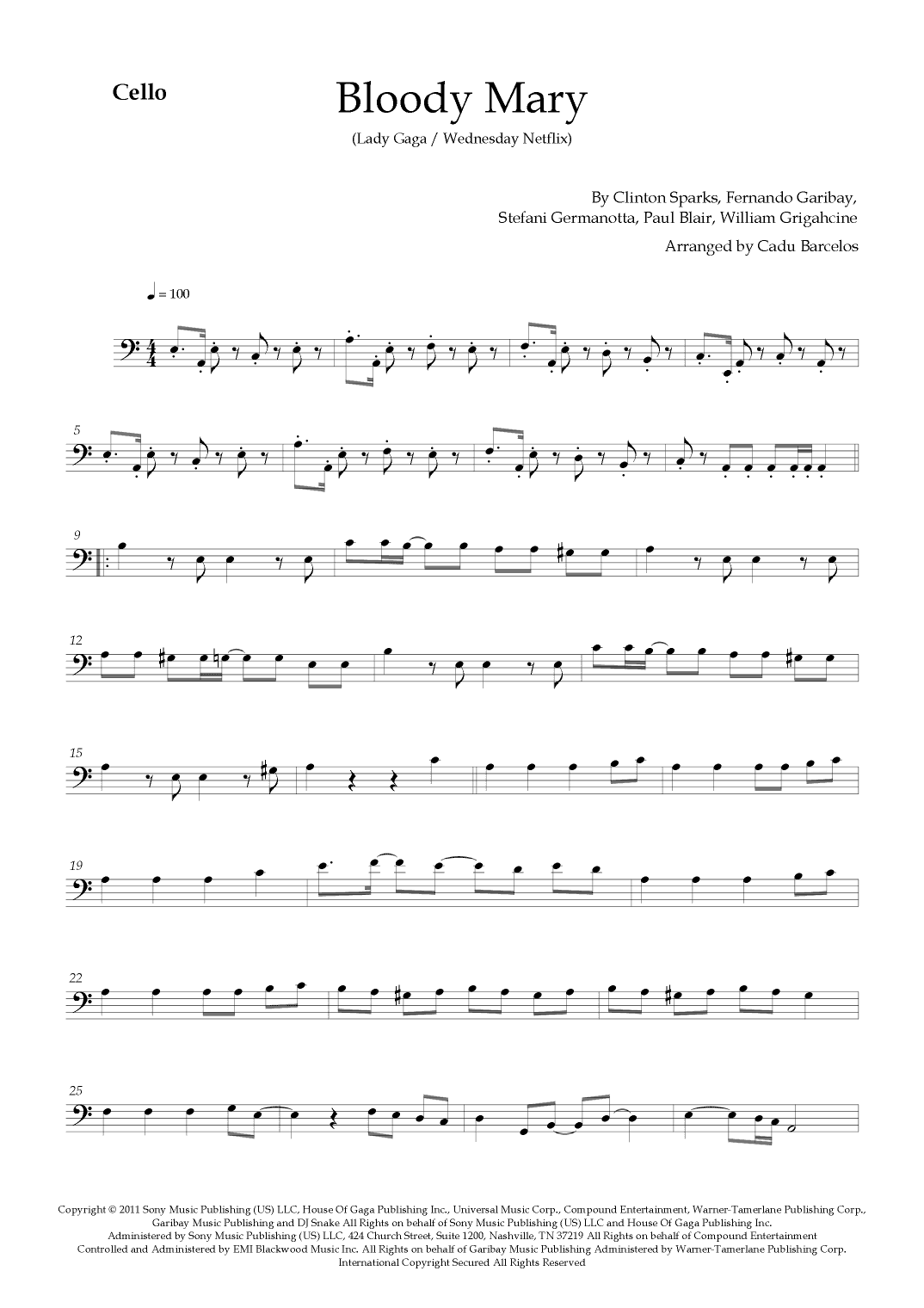 Bloody Mary (arr. Cadu Barcelos)