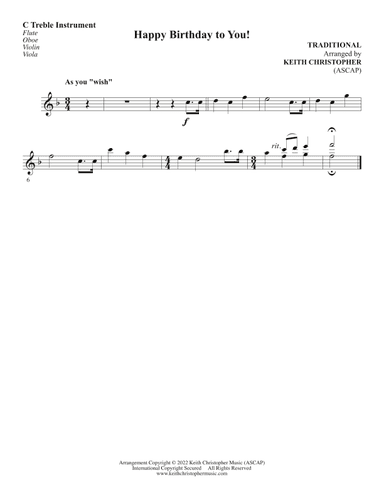Happy Birthday to You! (arr. Keith Christopher)