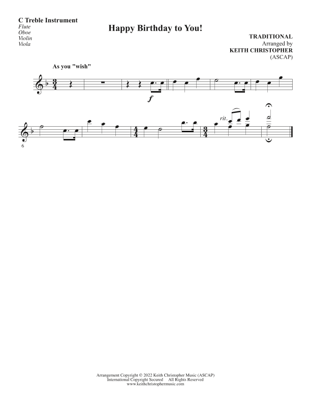 Happy Birthday to You! (arr. Keith Christopher)