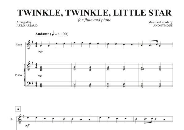 Twinkle Twinkle Little Star (arr. Art.o Artaud)