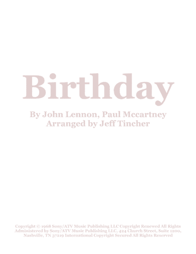 Birthday (arr. Jeff Tincher)