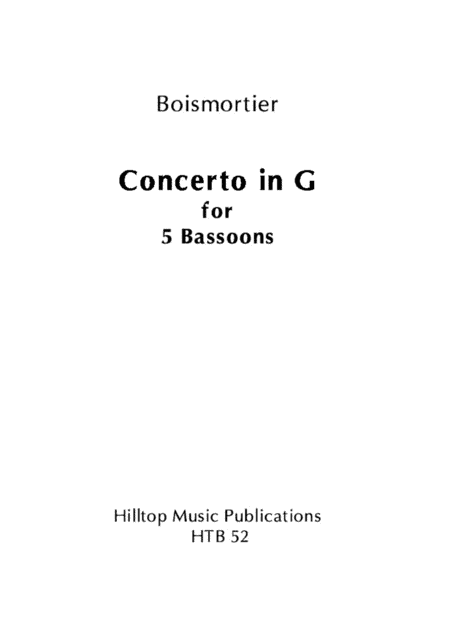 Concerto in G for five bassoons (arr. A.  L. Wyver)