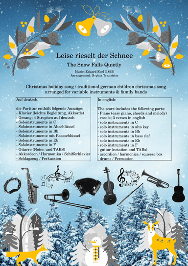 Leise rieselt der Schnee (The Snow Falls Quietly) for family band (arr. Sophia Transistor)
