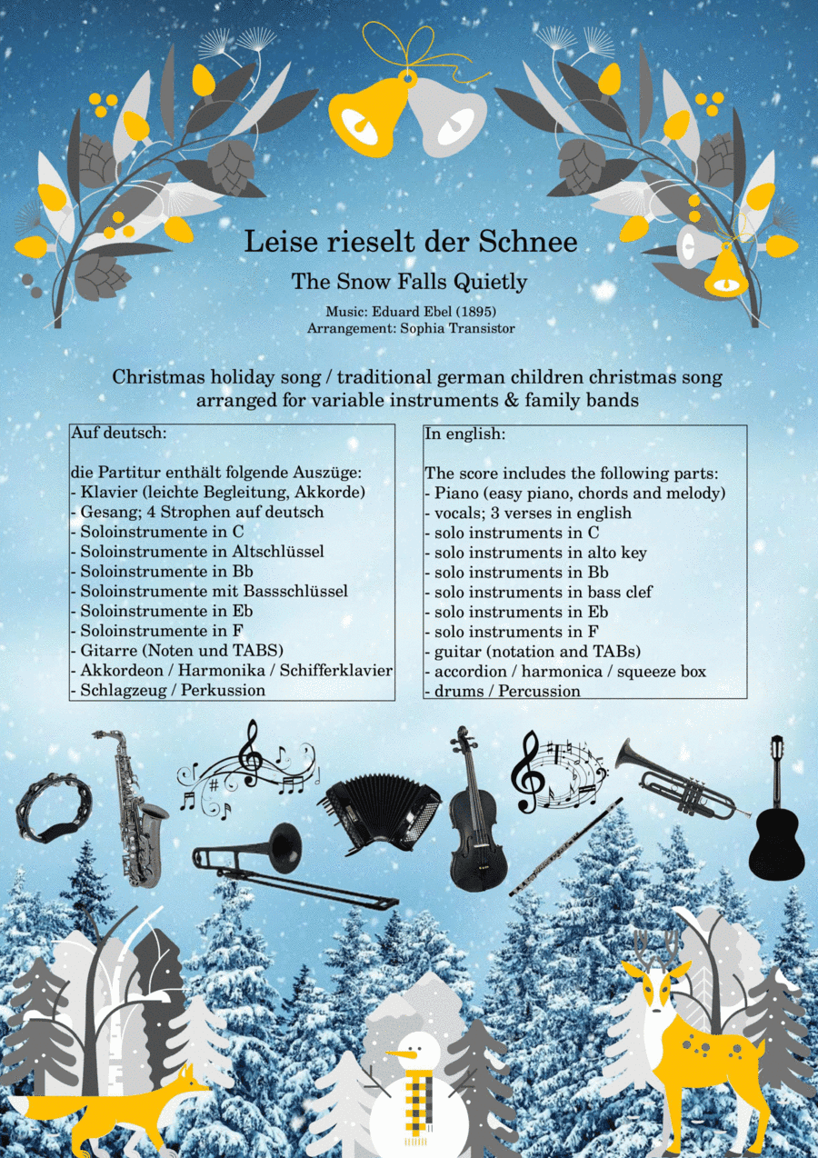 Leise rieselt der Schnee (The Snow Falls Quietly) for family band (arr. Sophia Transistor)