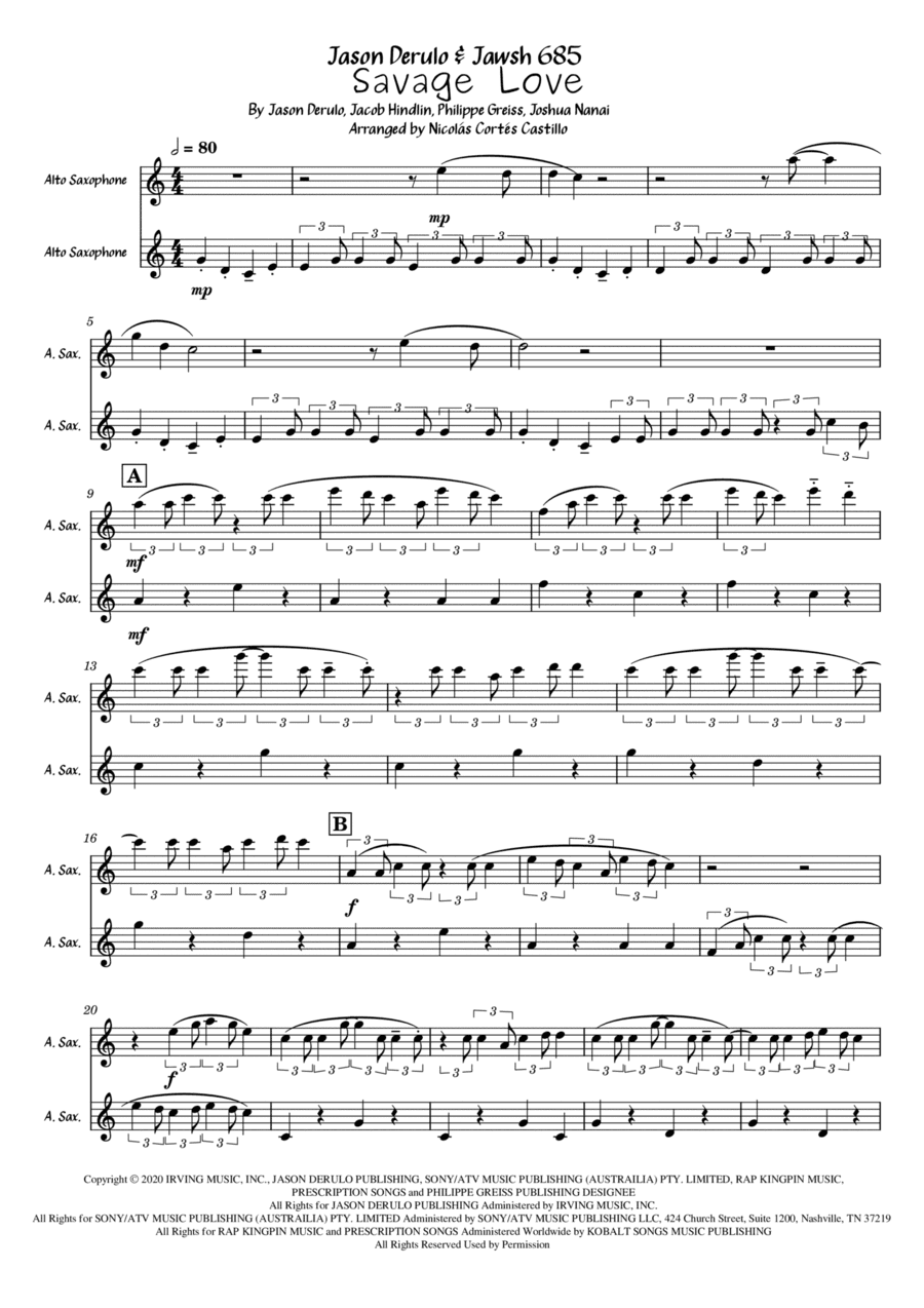 Savage Love (arr. Nicolás Cortés Castillo)
