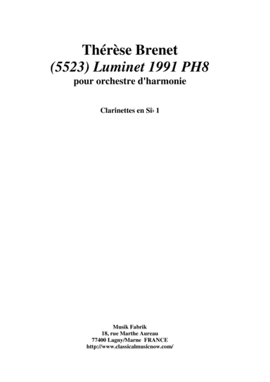 Thérèse Brenet: (5523) Luminet 1991 PH8 for concert band, Bb clarinet1 part