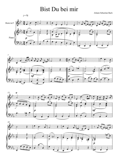 Johann Sebastian Bach - Bist du bei mir (Horn Solo) (arr. André Laitano)