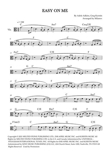 Easy On Me (arr. Milanov)