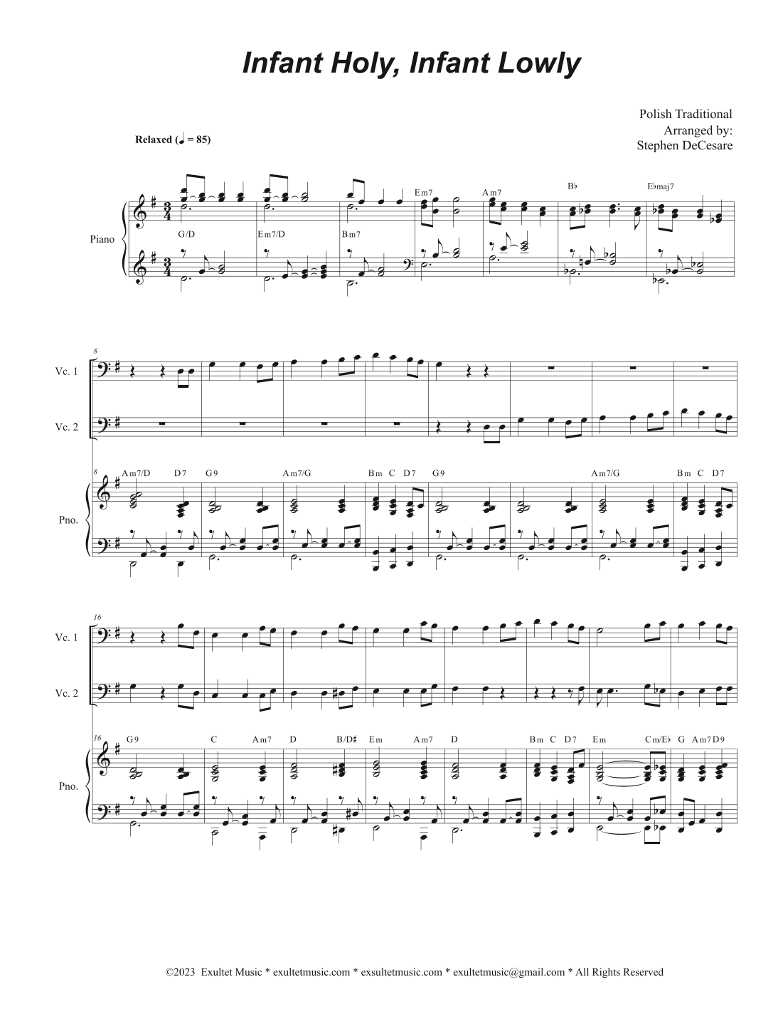 Infant Holy, Infant Lowly (Cello Duet - Alternate Version) (arr. Stephen DeCesare)