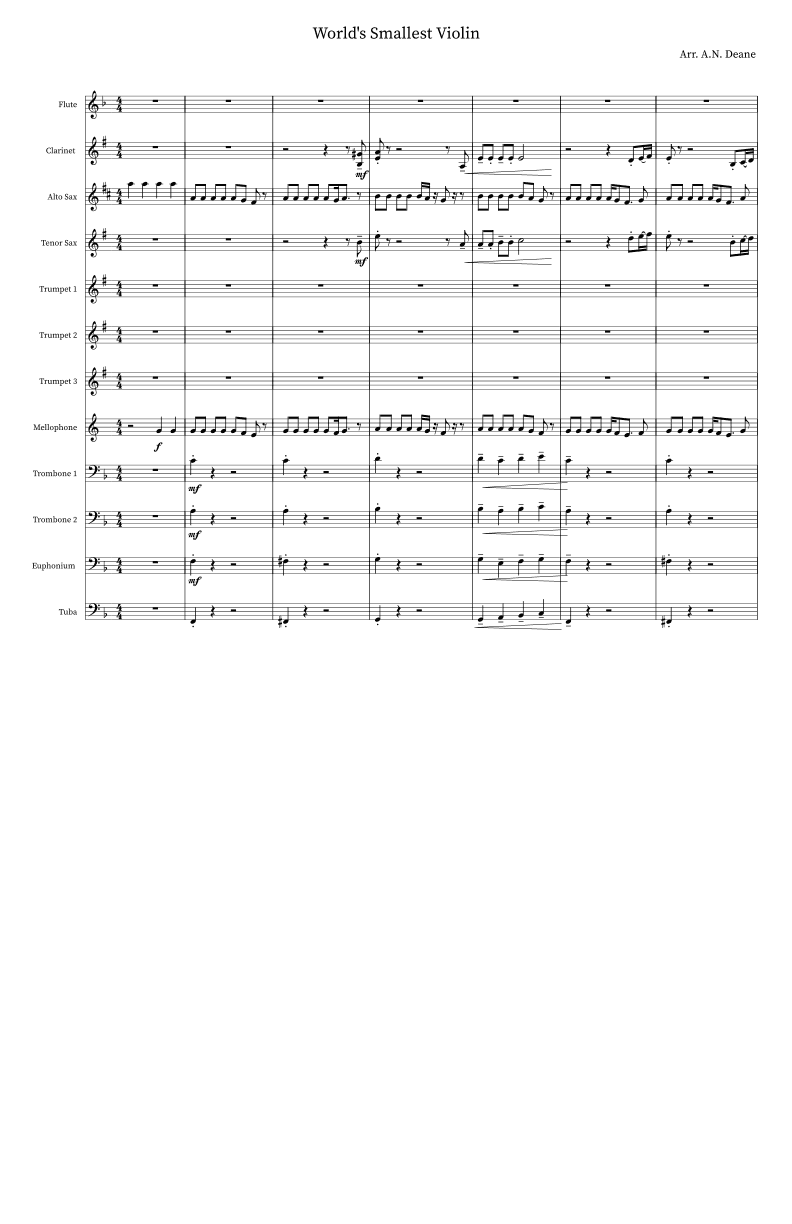 The Worlds Smallest Violin (arr. A.N. Deane)