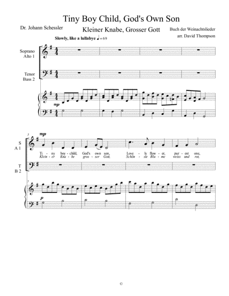Tiny Boy Child, God's Own Son (arr. David Thompson)