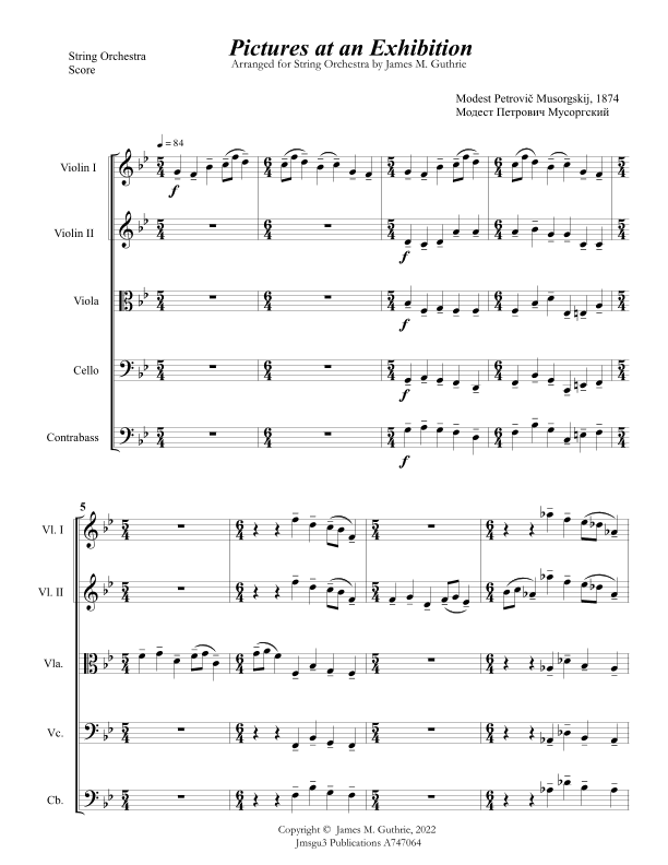 Mussorgsky: Pictures at an Exhibition for String Orchestra (arr. James M. Guthrie)