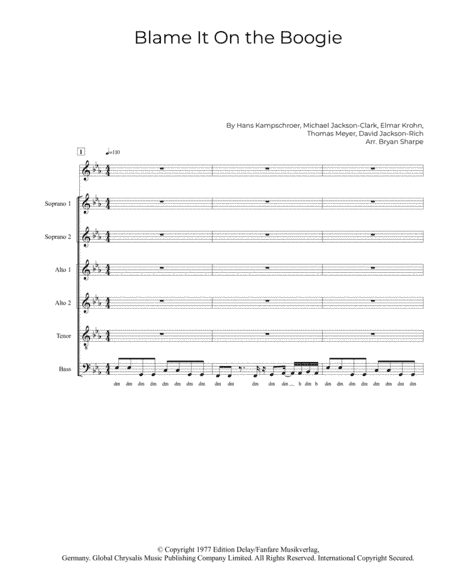 Blame It On The Boogie (arr. Bryan Sharpe)