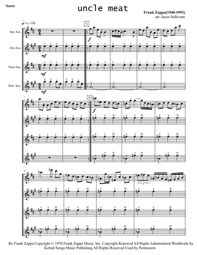 Uncle Meat (arr. Jason Sullivann)