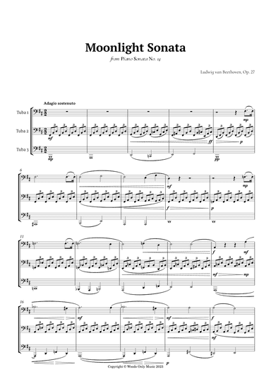 Moonlight Sonata by Beethoven for Tuba Trio (arr. Ander)