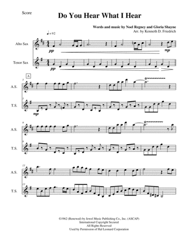 Do You Hear What I Hear (arr. Kenneth D. Friedrich)