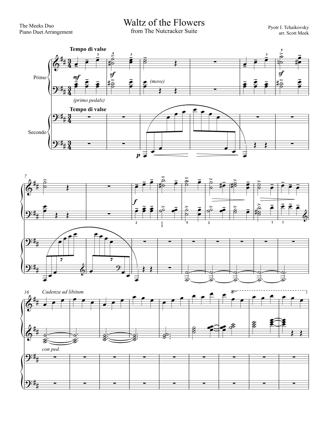 Waltz of the Flowers (Early-Intermediate) (arr. Scott Meek)