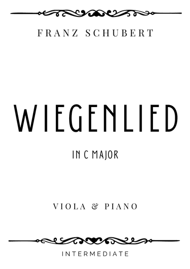 Schubert - Wiegenlied (Cradle Song) in C Major - Intermediate (arr. Piacere Music Sheets)