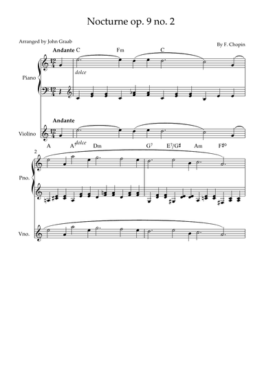 Nocturne op 9 no. 2 (arr. John Graab)