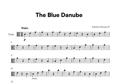 Johann Strauss II - The Blue Danube for Viola Solo (arr. Cadenza Editions)