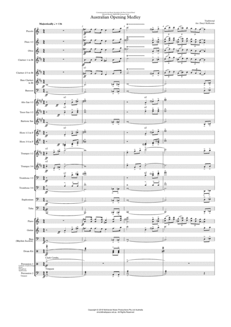 Australian Medley - Concert Band (Wind Symphony) with Rhythm Section- Traditional (arr. Daryl McKenzie)