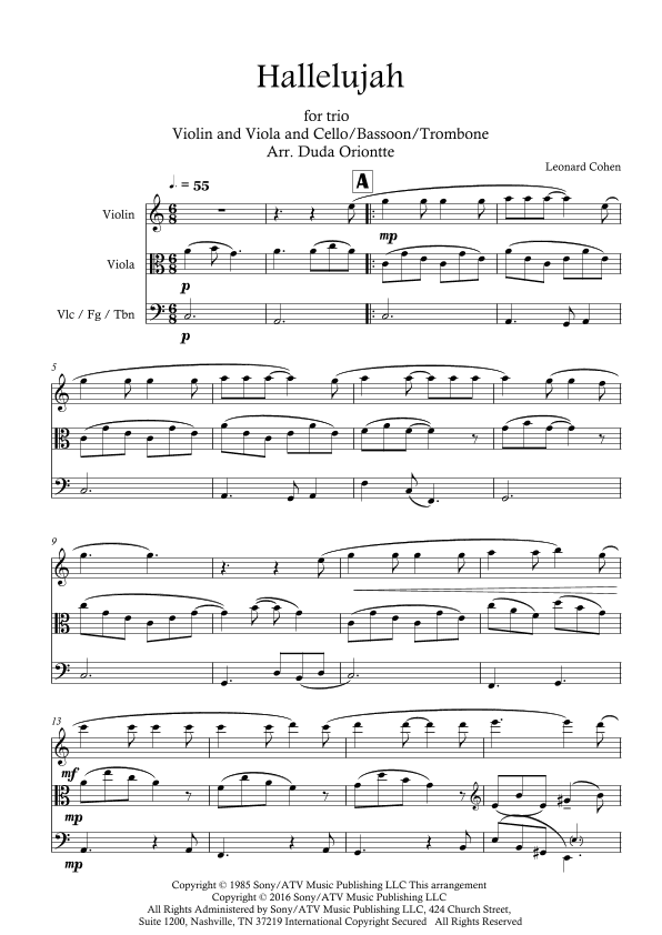 Hallelujah (arr. Duda Oriontte)
