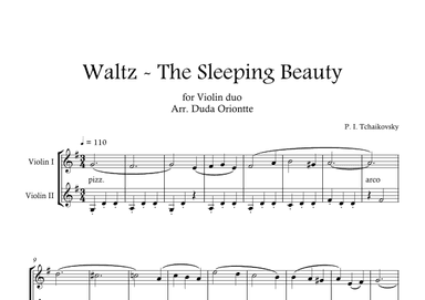Waltz - The Sleeping Beauty (VIOLIN DUO ) TCHAIKOVSKY - beginner - Disney (arr. Duda Oriontte)