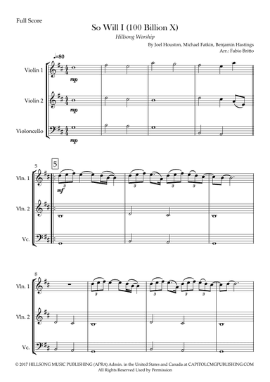 So Will I (100 Billion X) (arr. Fabio Britto)