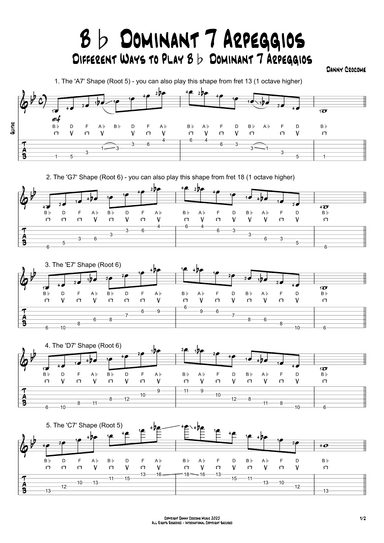 Bb Dominant 7 Arpeggios (5 Ways to Play)